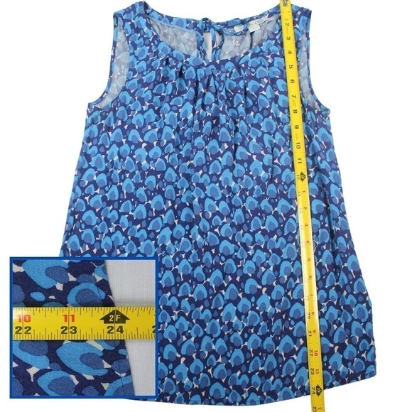 Boden Womens‎ Sleeveless 3 Shades of Blue & Off-White Drawstring Back Tops Sz 6 - Picture 4 of 7